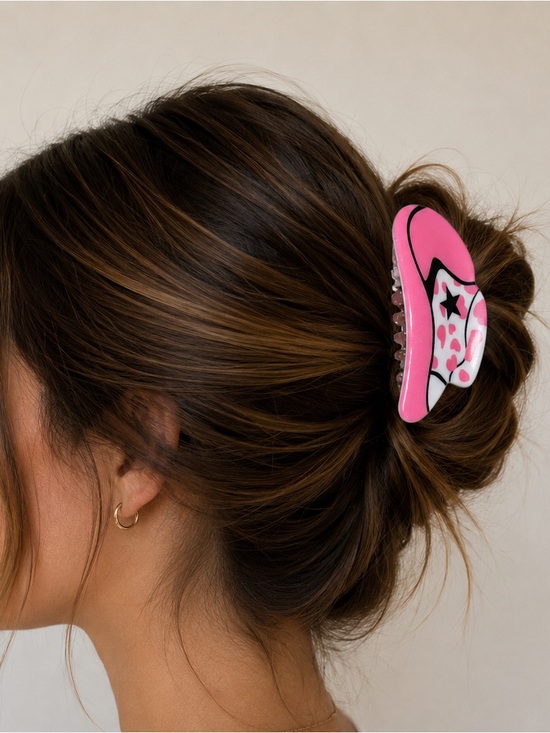 Madison Accessories - Pink Western Cowboy Boot Hair Claw Clip 💕🤠